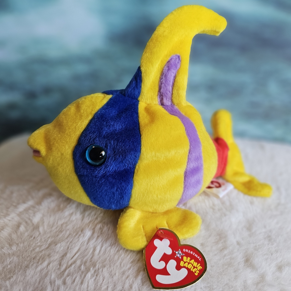 Ty Beanie Babies Yellow and Blue Fish Plush Toy